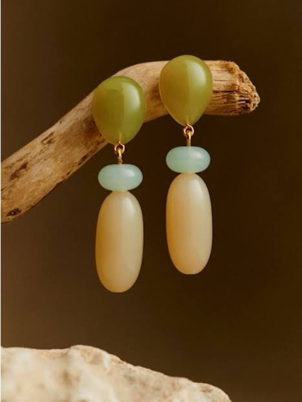 Sezane Dany Earrings Multi Apple Green